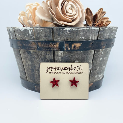 Acrylic Glitter Star Studs (Discount if you buy as a Trio!)  (Vault)