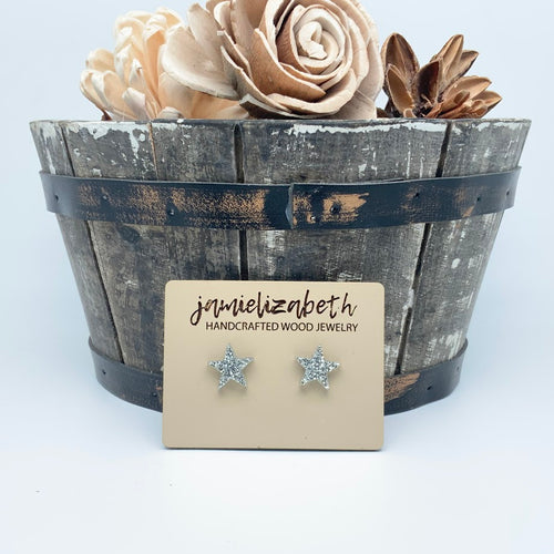 Acrylic Glitter Star Studs (Discount if you buy as a Trio!)  (Vault)