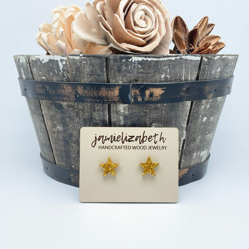 Acrylic Glitter Star Studs (Discount if you buy as a Trio!)  (Vault)