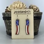 Wavy Flag Glitter Bar Earrings (Vault)