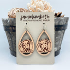 Dachshund Face Teardrop Earrings