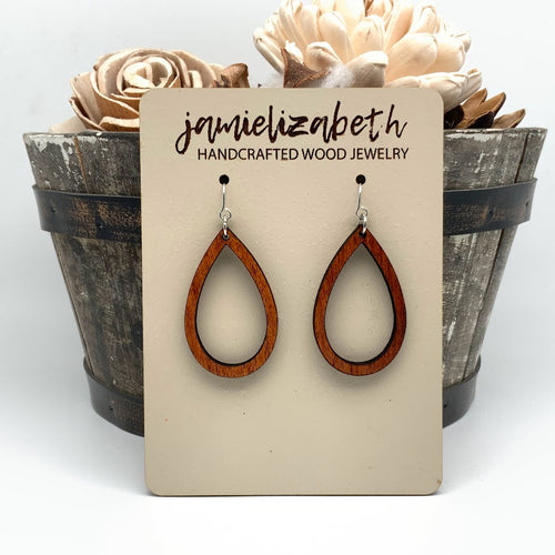 Classic and Timeless Wood Teardrop Hoops (Vault)