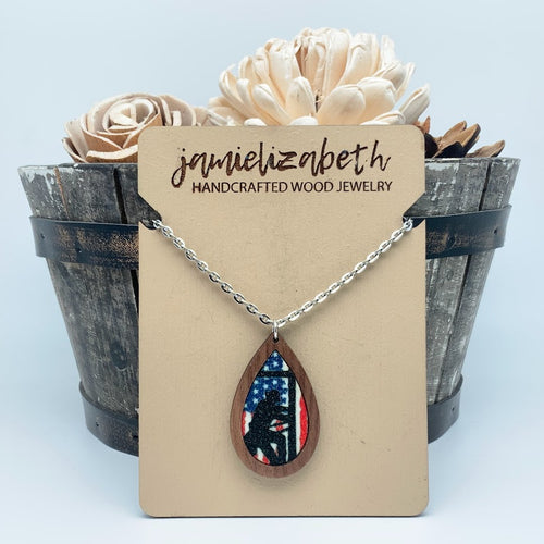Lineman Flag Teardrop Earrings or Necklace