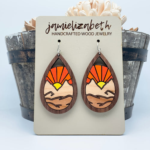 Desert Mountain Wood Teardrops or Necklace *Vault