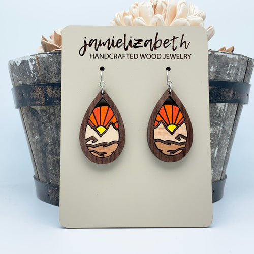 Desert Mountain Wood Teardrops or Necklace *Vault