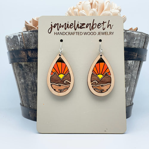 Desert Mountain Wood Teardrops or Necklace *Vault