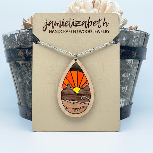 Desert Mountain Wood Teardrops or Necklace *Vault