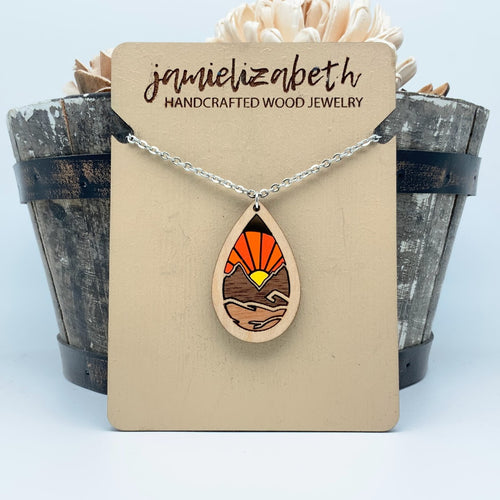Desert Mountain Wood Teardrops or Necklace *Vault