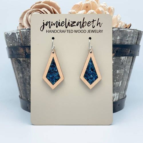 Dark Teal Glitter Earrings or Necklace (Vault)