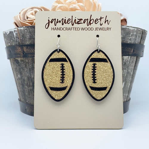 Glitter Football Earrings - Choose Your Own Team Color!