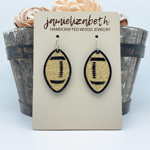 Glitter Football Earrings - Choose Your Own Team Color!