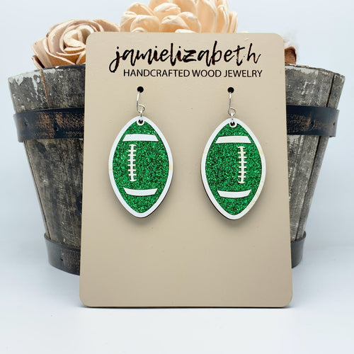 Glitter Football Earrings - Choose Your Own Team Color!