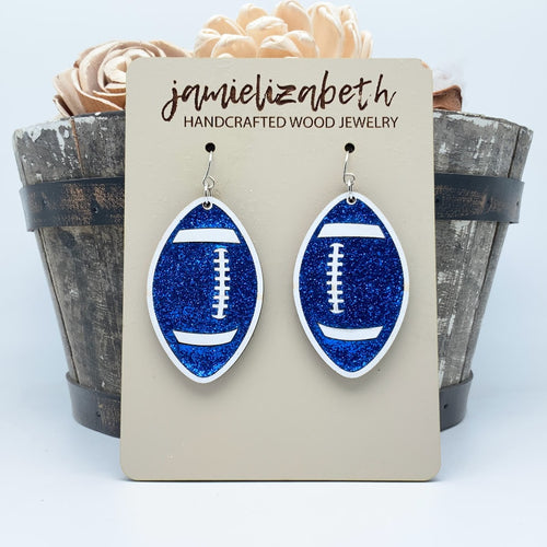 Glitter Football Earrings - Choose Your Own Team Color!