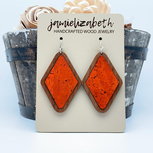 Orange Cork Earrings