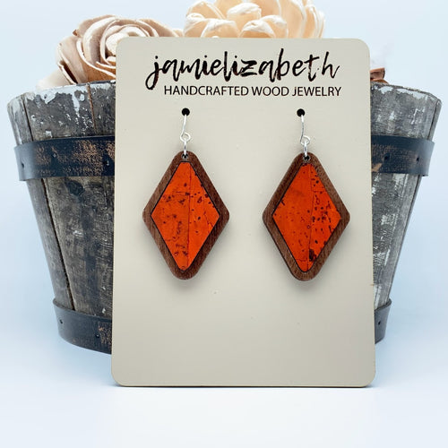Orange Cork Earrings