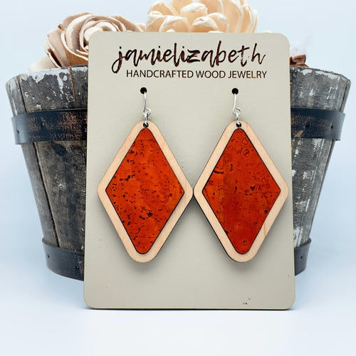 Orange Cork Earrings