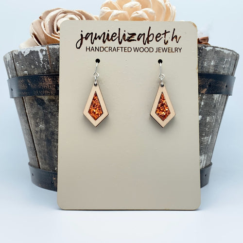 Orange Glitter Earrings