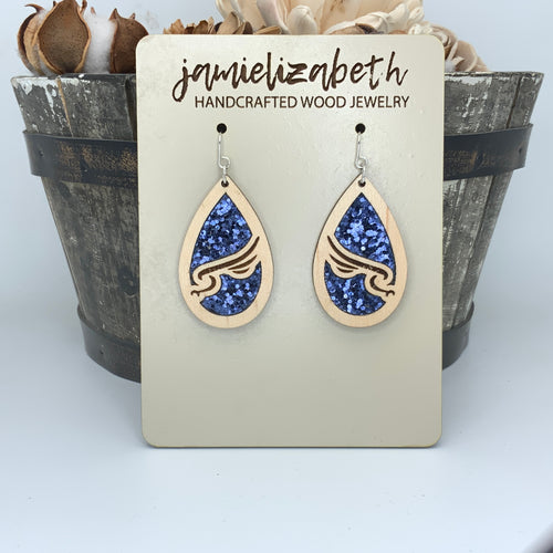 Lifegate Falcons Blue or Silver Glitter - Earrings