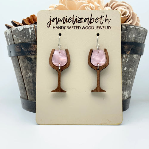 Rose Wine Glasses - Earrings (Vault)