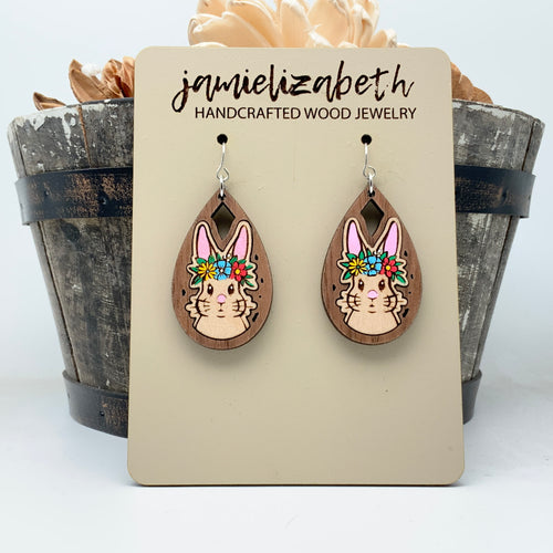 Spring Bunny Handpainted Teardrops (Vault)