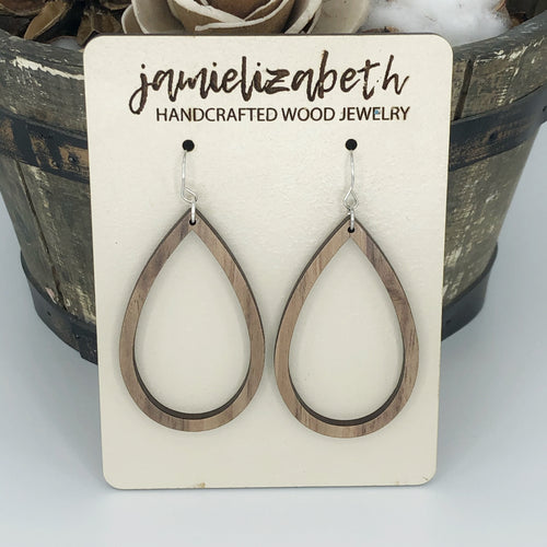 Classic and Timeless Wood Teardrop Hoops (Vault)