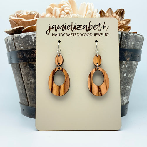 Olive Drops - Earrings (Olivewood from the Holy Land) (Vault)