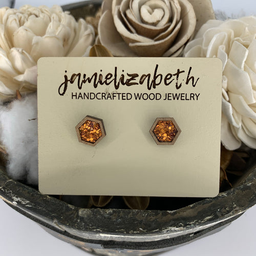Orange Glitter Earrings