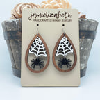 Dangling Spider Teardrop Earrings