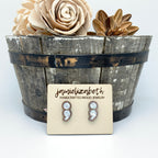 Semicolon Studs - Shattered Glass Glitter (Mental Health Awareness)