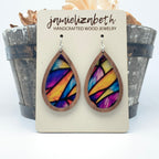 Stained Glass Acrylic Teardrop Earrings or Necklace
