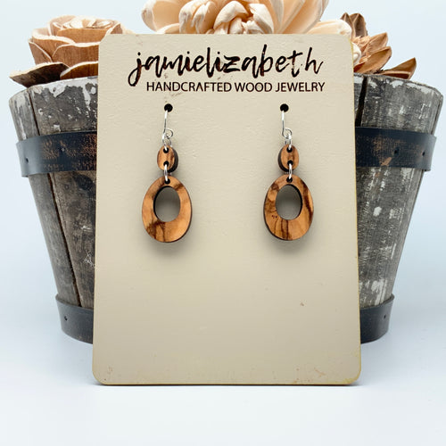 Olive Drops - Earrings (Olivewood from the Holy Land) (Vault)