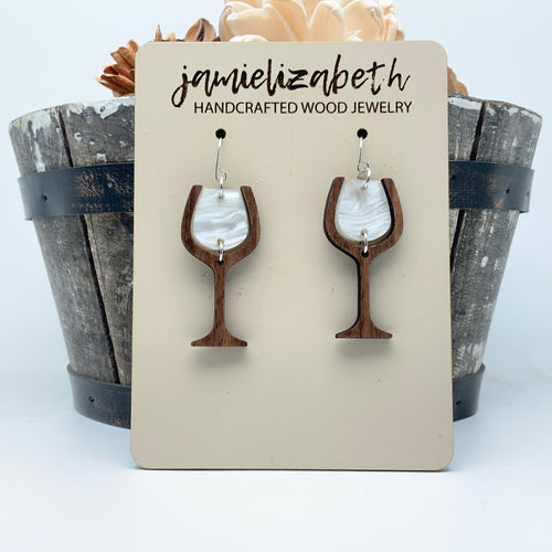 White Wine Glasses - Earrings (Vault)