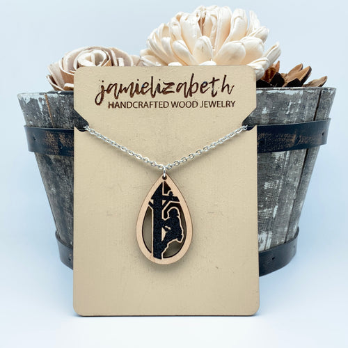 Lineman Teardrop Hoop Earrings or Necklace