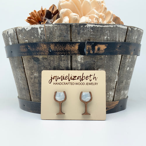 White Wine Glasses - Earrings (Vault)