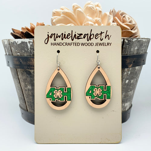 4H Love -Fine Green Glitter - Earrings