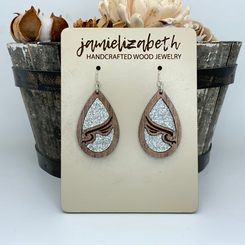 Lifegate Falcons Blue or Silver Glitter - Earrings