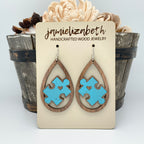 Light Blue Cork Autism Awareness Earrings