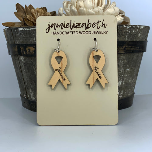 Breast Cancer Awareness Ribbon Earrings (Vault)