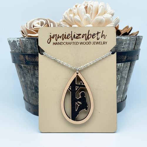 Lineman Teardrop Hoop Earrings or Necklace