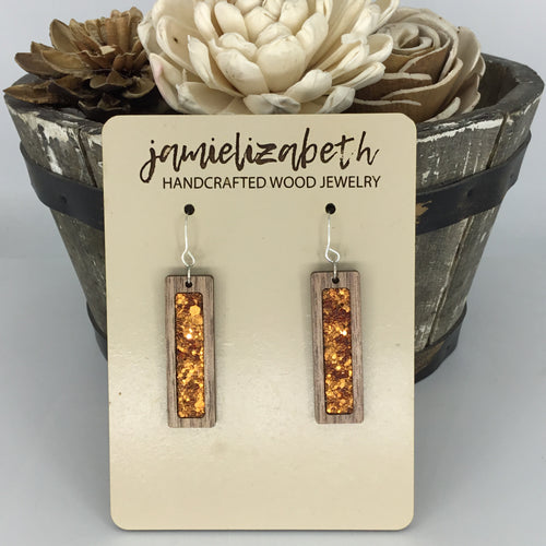 Orange Glitter Earrings