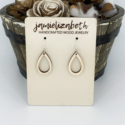 Classic and Timeless Wood Teardrop Hoops (Vault)