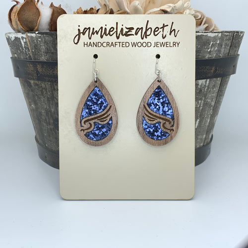 Lifegate Falcons Blue or Silver Glitter - Earrings