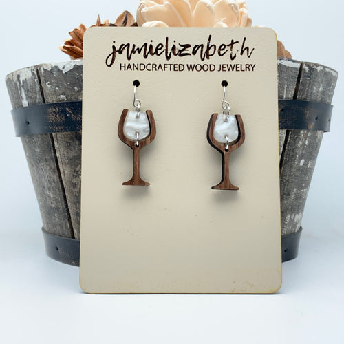 White Wine Glasses - Earrings (Vault)