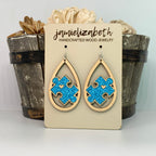 Blue Glitter Autism Awareness Earrings