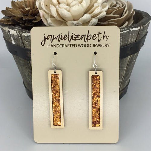 Orange Glitter Earrings