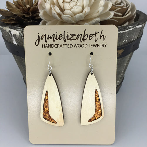 Orange Glitter Earrings