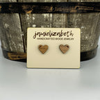 Wood Heart Studs: Small & Tiny (Mesquite Added)