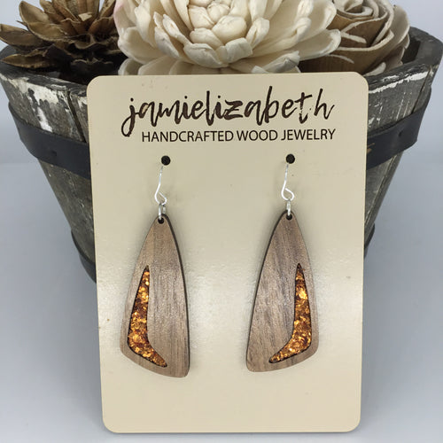 Orange Glitter Earrings