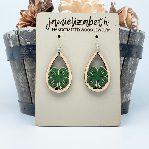 4H Clover Teardrops & Studs - Earrings