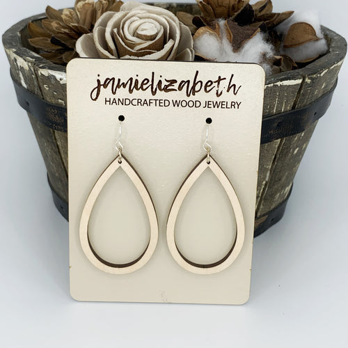 Classic and Timeless Wood Teardrop Hoops (Vault)